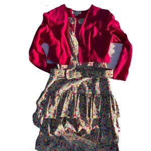 Vintage Argenti Silk Dress And Bolero Jacket - Size 14